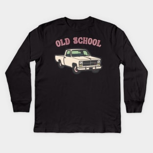OLD SCHOOL / Retro Style PickUp Design Kids Long Sleeve T-Shirt